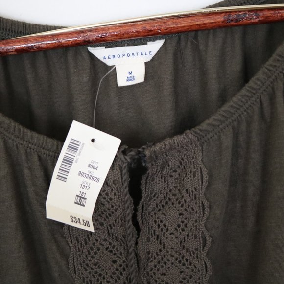 Aeropostale Hunter Green Cotton Peasant Top - Picture 7 of 7